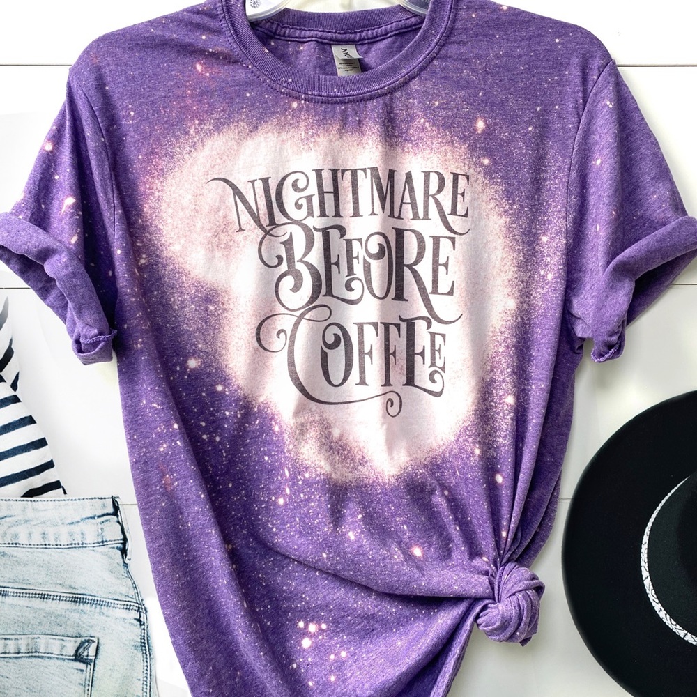 Nightmare before coffee graphic tee Halloween top